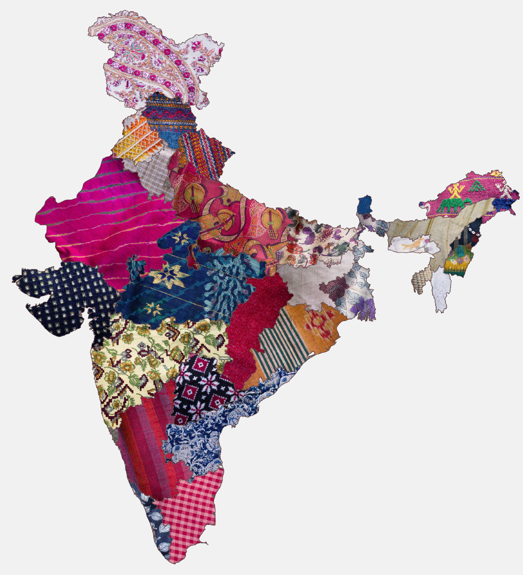 Mappa tessuti dell'India - Indoroman